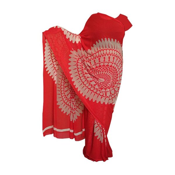 Red Love chiffon Saree
